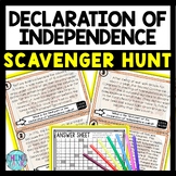 Declaration of Independence Scavenger Hunt Reading Compreh