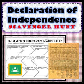 Preview of Declaration of Independence Scavenger Hunt SS.7.CG.1.6