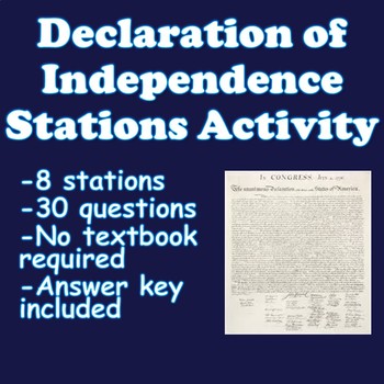Preview of Declaration of Independence Stations Activity