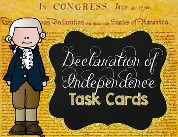 Preview of Declaration of Independence Task Cards {Scoot}