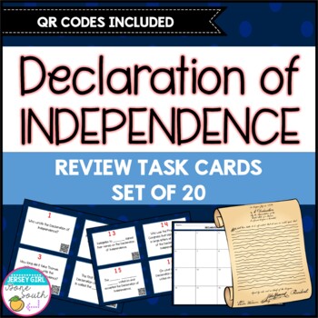 Preview of Declaration of Independence Task Cards - Set of 20