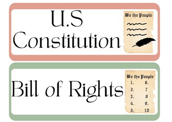 Preview of Declaration of Independence, U.S. Constitution and Founding Principle Word Wall