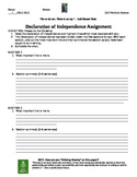 Declaration of Independence Worksheet/In Depth Study