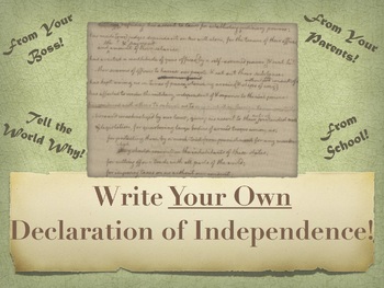 Preview of Declaration of Independence - Write Your Own!