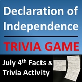 Fourth of July Declaration of Independence Fun Trivia Game