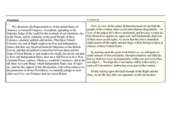 declaration sentiments independence vs followers