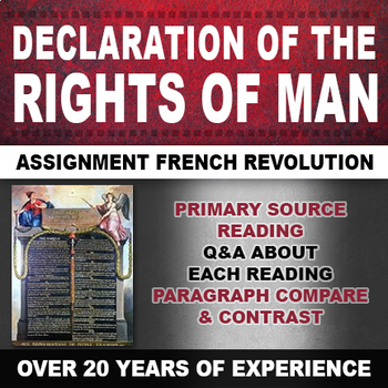 Preview of Declaration of Rights of Man Assignment French Revolution
