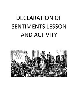 Preview of Declaration of Sentiments Lesson and Activity