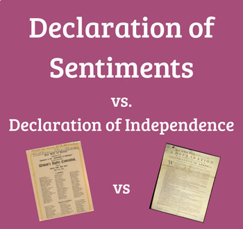 Preview of Declaration of Sentiments vs. Declaration of Independence Comparison Activity