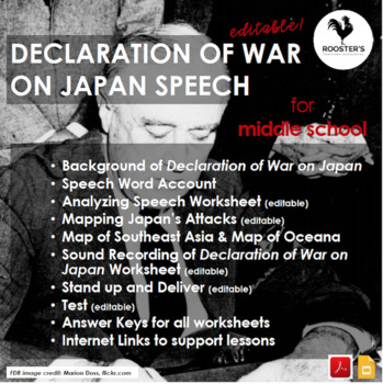 Preview of Declaration of War on Japan {Digital & PDF}