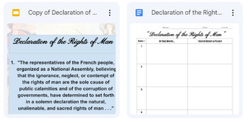 Preview of Declaration of the Rights of Man Gallery Walk - Primary Source Analysis 