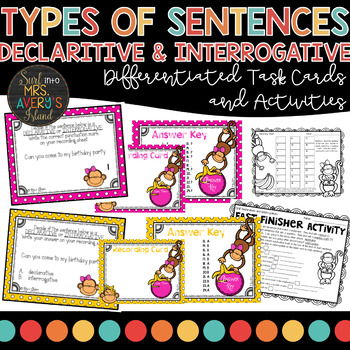 Preview of Types of Sentences | Declarative and Interrogative Sentence Task Cards