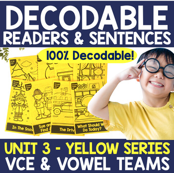 Preview of Decodable Adventures Series-100% Decodable Books & Activities UNIT 3 Vowel Teams