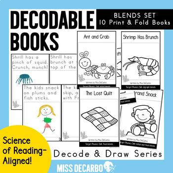 Preview of Decodable Books BLENDS Decode and Draw Series