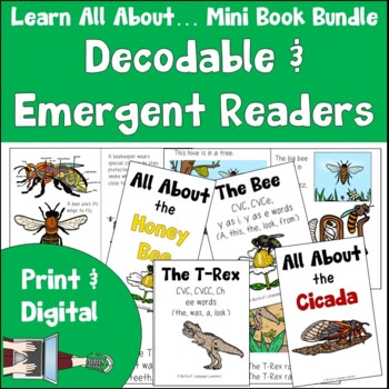 Preview of Decodable & Background Building Books | Nonfiction Mini Book Bundle