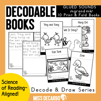 Preview of Decodable Books GLUED SOUNDS Decode and Draw Series