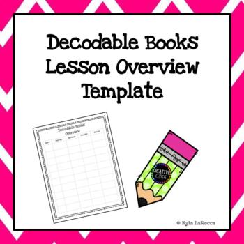 Preview of Decodable Books Lesson Overview Template