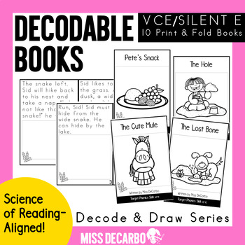Preview of Decodable Books Silent E Decode and Draw Series