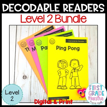 Preview of Decodable Books and Resources |Fun Phonics Level 2 | Bundle