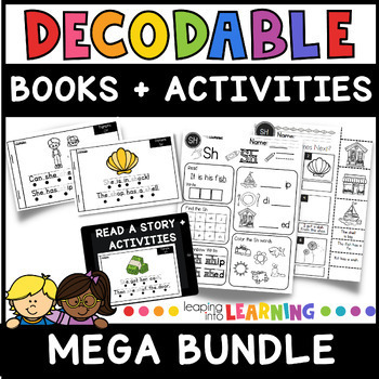 Preview of Decodable Books and Word Activities Bundle | Printable + Digital Resources