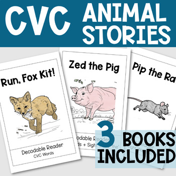 Preview of CVC Short Vowel Printable Decodable Books Beginning Readers Kindergarten Phonics