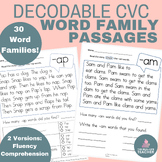 CVC Word Family Decodable Passages BUNDLE | Short Vowel Fl