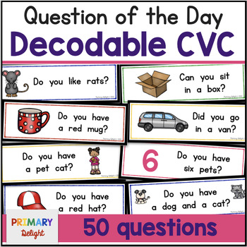 Preview of Decodable CVC Words | Decodable Questions of the Day