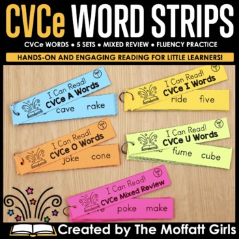 Preview of Decodable CVCe Word Fluency Strips