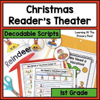 Preview of Decodable Christmas Reader's Theater Play Scripts for 1st Grade | SOR aligned