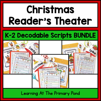 Preview of Decodable Christmas Reader's Theater Play Scripts for K-2 | BUNDLE | SOR aligned