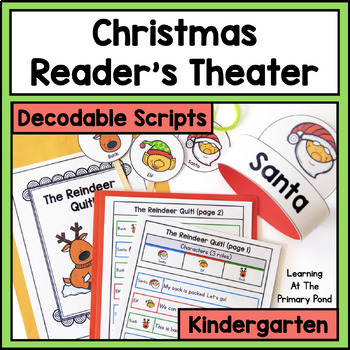 Preview of Decodable Christmas Reader's Theater Play Scripts for Kindergarten | SOR aligned