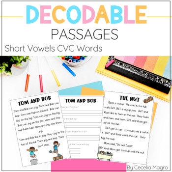 Preview of Decodable Readers Passages Science Of Reading Comprehension Reading Fluency CVC