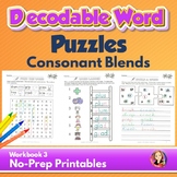 Decodable Consonant Blend Word Puzzles
