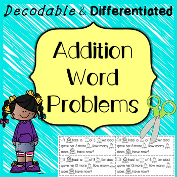 Preview of Decodable Differentiated Addition Word Problems