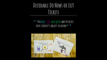Preview of Decodable Do Now or Exit Ticket