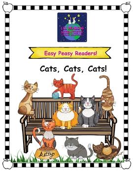 Preview of Decodable Easy Peasy Reader - Cats, Cats, Cats! (Short Vowels) OG)