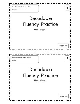 Preview of Decodable Fluency Practice Books CVC Grade 1