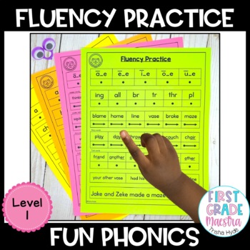 Preview of Decodable Fluency Practice Level 1 Fun Phonics