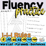 Decodable Fluency Sentence Pyramids 1-1-1 Rule ff, ll, ss,