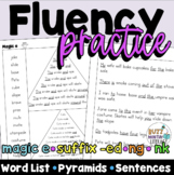 Decodable Fluency Sentence Pyramids - Magic e, ng units, n