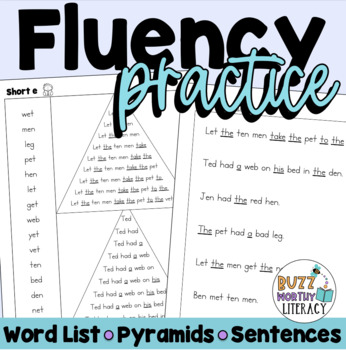 Preview of Decodable Fluency Sentence Pyramids - Short vowels, Digraphs and Blends