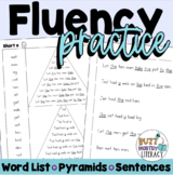 Decodable Fluency Sentence Pyramids - Short vowels, Digrap