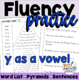 Decodable Fluency Sentence Pyramids Y as a vowel