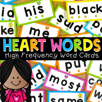 Preview of Decodable High Frequency Words - Heart Words - Cards (Science of Reading)