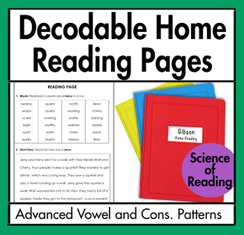 Preview of Decodable Home Reading (Advanced Vowel and Consonant Patterns)