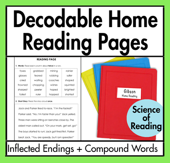 Preview of Decodable Home Reading (Inflected Endings + Compound Words)