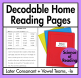 Decodable Home Reading (Later Consonant + Vowel Teams, -le)