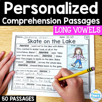 Preview of Decodable Long Vowel Reading Passages: PERSONALIZED Comprehension Bundle