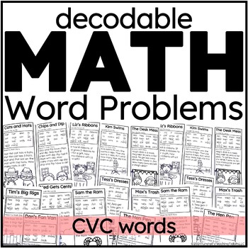 Preview of Decodable Math Word Problems CVC