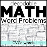 Decodable Math Word Problems CVCe